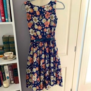 Lindy Bop 50s Style Mod Floral Swing Dress